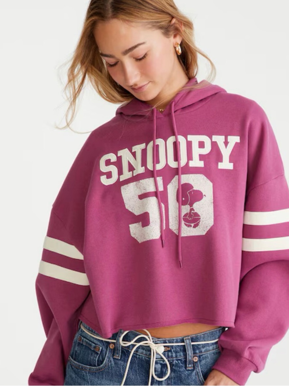 Aeropostale Cropped Snoopy Hoodie